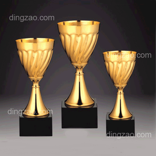 Gold Metal Trophy Cup without Handles (31cm)