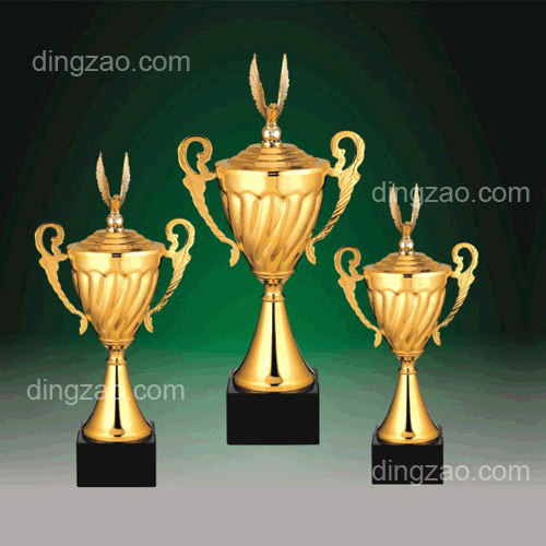 Gold Metal Trophy Cup with Cover (37cm)