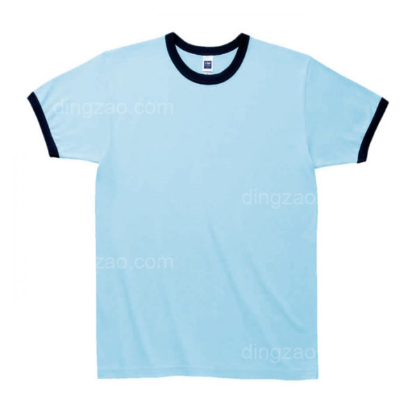 Round Neck T-shirt with Colored Rim