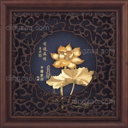 Gold Leaf Painting with Engraving Frame (20 x 20 cm)