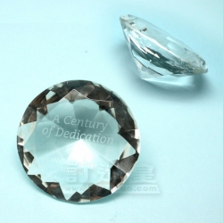鑽石型合成水晶紙鎮 香港大學