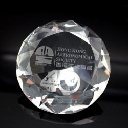 鑽石型合成水晶紙鎮 (9.9 cm) 香港天文學會