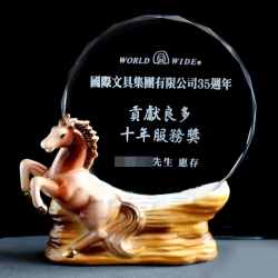 雕花瓷合成水晶獎座 國際文具製造廠有限公司